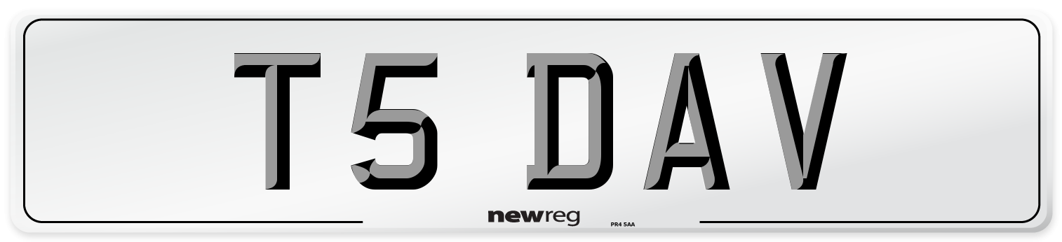 T5 DAV Number Plate from New Reg